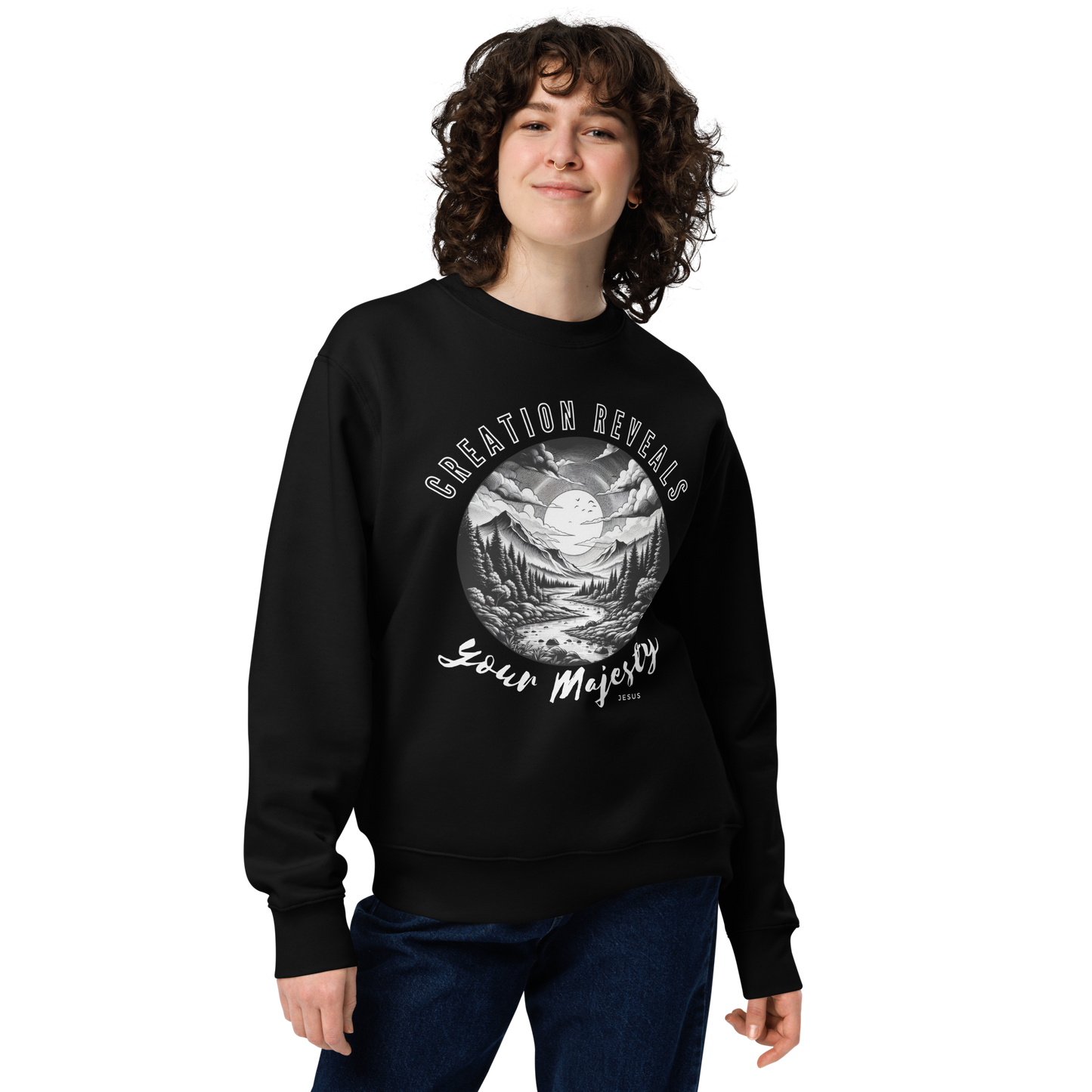 Unisex eco sweatshirt Jesus Majesty